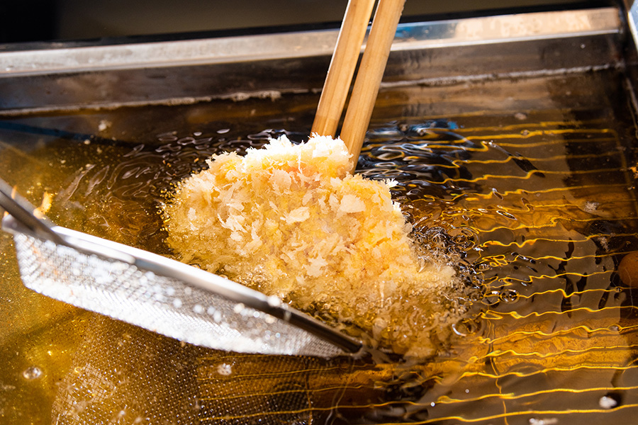 とんかつの火入れ